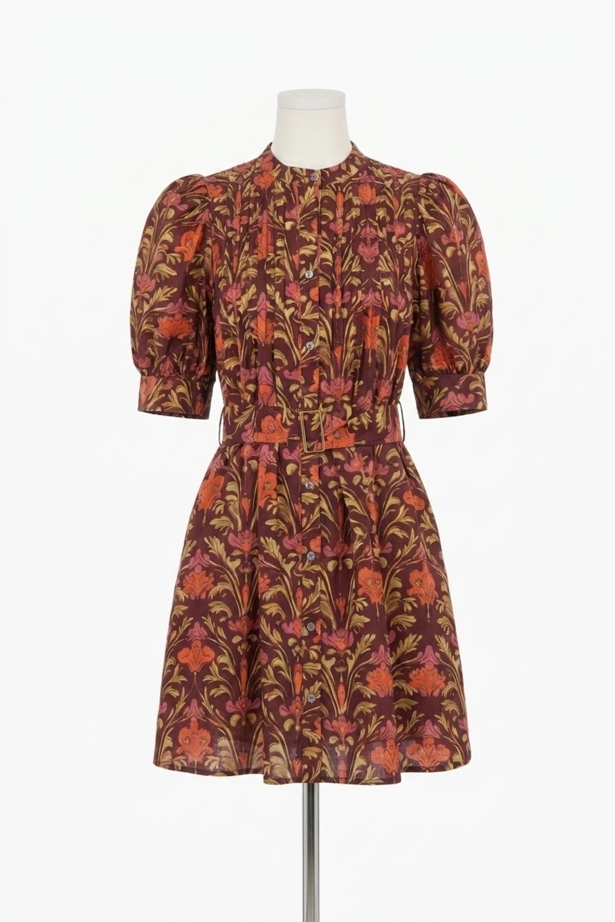 NEW ENTRO fall flirtation mini dress in burgandy print